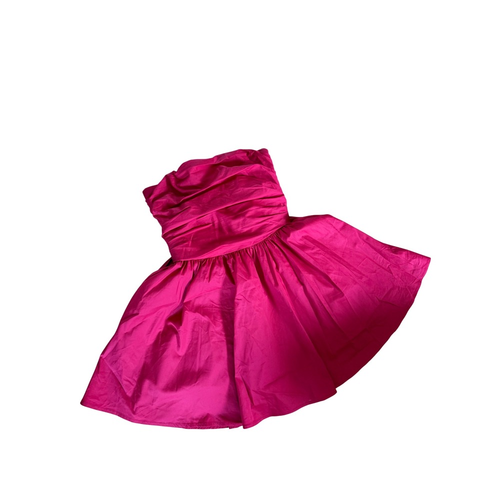 Babyboo red Strapless Ruched Mini Dress With Back Bow Size M